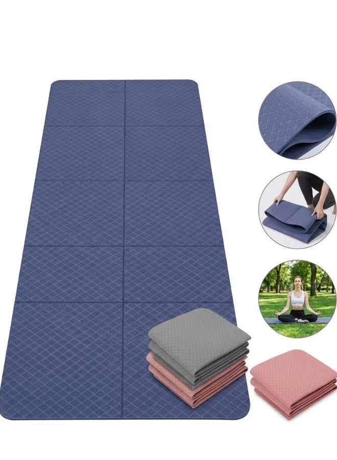 Foldable TPE Yoga Mat 4mm - Anti-Slip, Eco-Friendly Fitness & Pilates Mat, Lightweight & Portable, 183x61cm for Home Workouts, Gym, Yoga & Exercise - Image 5